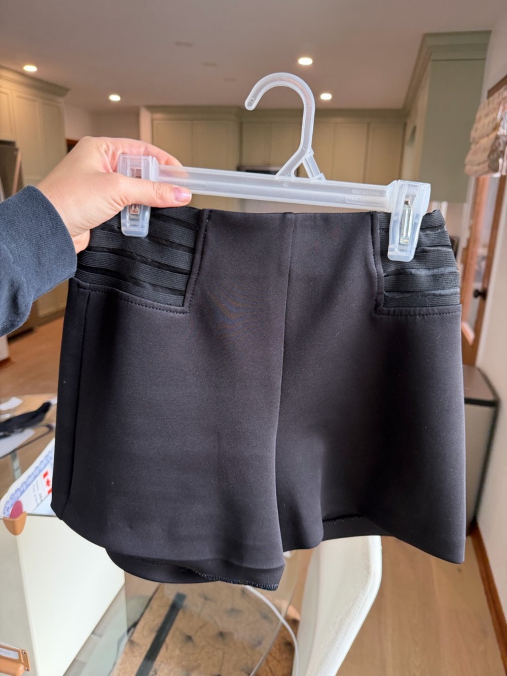 Guess Black High-Waist Shorts with Mesh Waist Panels